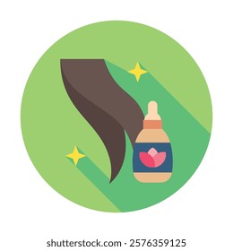 Scalp Oil Rounded flat multi color. Vector EPS 10 for print, digital UI, UX kit, web and app development for health, personal care, body treatment and more.