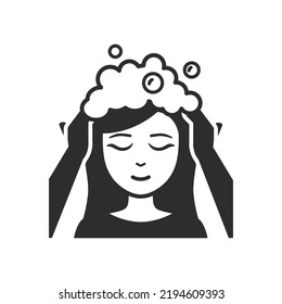 Scalp Washing Icon Woman Foam On Stock Vector (Royalty Free) 2194609393 ...