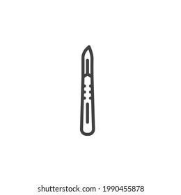 Icono de la línea de blade Scalpel. signo de estilo lineal para concepto móvil y diseño web. Icono del vector de contorno de la cuchilla de escala. Símbolo, ilustración del logotipo. Gráficos vectoriales