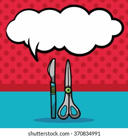 Scalpel color doodle, speech bubble