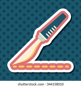 Scalpel cut flat icon with long shadow