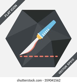 Scalpel cut flat icon with long shadow