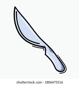 Scalpel Doodle Color Vector Icon. Drawing Sketch Illustration Hand Drawn Line.