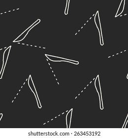 Scalpel doodle drawing seamless pattern background