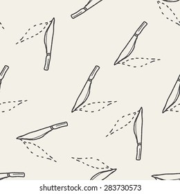 Scalpel doodle drawing seamless pattern background