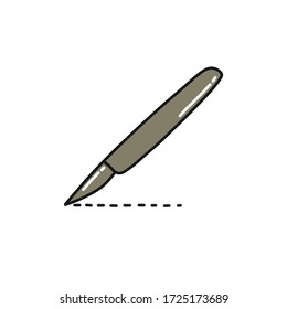 icono de doodle escalpel, ilustración vectorial