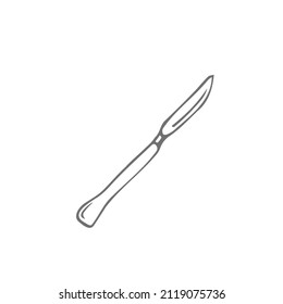 Scalpel Doodle Vector Icon. Drawing Sketch Illustration Hand Drawn Line.