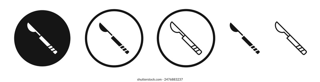 Skalpell-flache Liner-Icon-Set.
