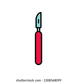 Scalpel flat vector icon sign symbol