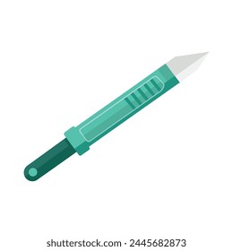 Scalpel flat vector illustration on white background