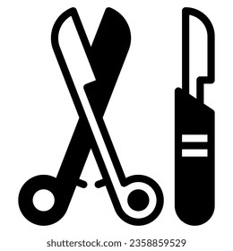 Scalpel and Forceps Icon illustration, for web, app, infographic, etc