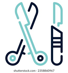 Scalpel and Forceps Icon illustration, for web, app, infographic, etc