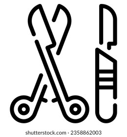 Scalpel and Forceps Icon illustration, for web, app, infographic, etc