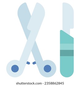 Scalpel and Forceps Icon illustration, for web, app, infographic, etc