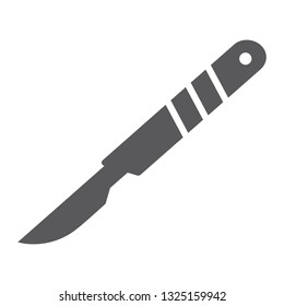 Scalpel glyph icon, cut and surgeon, medical blade sign, vector graphics, a solid pattern on a white background, eps 10.