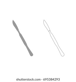 Scalpel grey set icon .