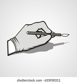 Scalpel In Hand Vector 