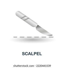 Scalpel icon. 3d illustration from medicine collection. Creative Scalpel 3d icon for web design, templates, infographics and more