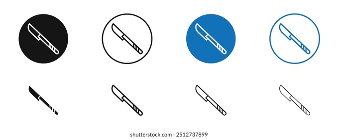 Scalpel icon in black and blue color