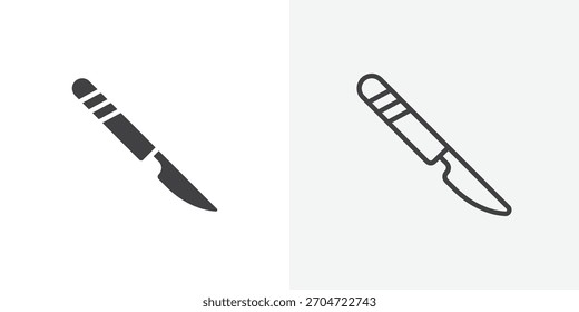 Icono de bisturí. colección de línea de trazo editable y estilos planos sólidos.