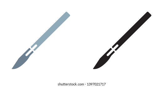 Scalpel Icon In Color and Black Version