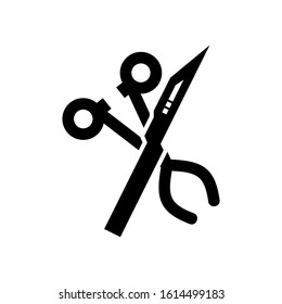 scalpel icon isolated sign symbol vector illustration - high quality black style vector icons
