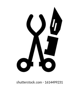 scalpel icon isolated sign symbol vector illustration - high quality black style vector icons
