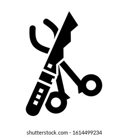 scalpel icon isolated sign symbol vector illustration - high quality black style vector icons
