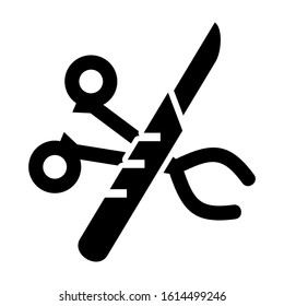 scalpel icon isolated sign symbol vector illustration - high quality black style vector icons
