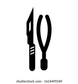 scalpel icon isolated sign symbol vector illustration - high quality black style vector icons
