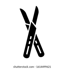 scalpel icon isolated sign symbol vector illustration - high quality black style vector icons
