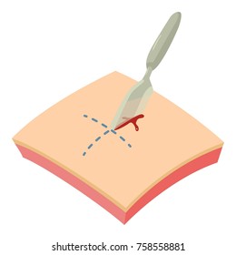 Scalpel icon. Isometric illustration of scalpel vector icon for web
