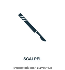 Scalpel icon. Line style icon design. UI. Illustration of scalpel icon. Pictogram isolated on white. Ready to use in web design, apps, software, print.