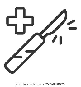 Scalpel Icon Lineal Style Vector Illustration