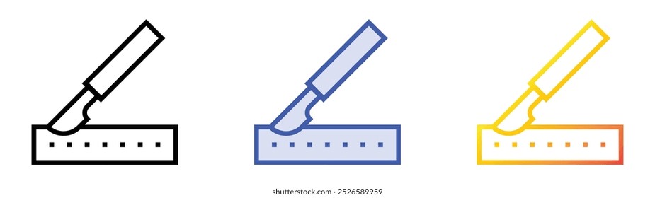 scalpel icon. Linear, Blue Fill and Gradient Style Design Isolated On White Background