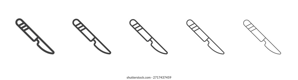 Scalpel icon in linear strokes concept