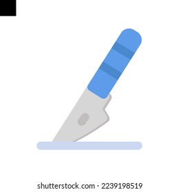 scalpel icon logo flat style vector