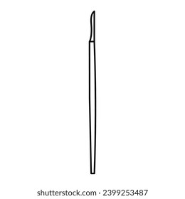 
The "Scalpel Icon For Logo And More" is a refined and minimalist icon characterized by crisp, unfilled lines. Its design elegantly captures the essence of a scalpel, showcasing precision and sharpnes