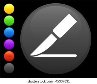 icono de cuero cabelludo en botón de internet redondo ilustración vectorial original 6 versiones de color incluidas