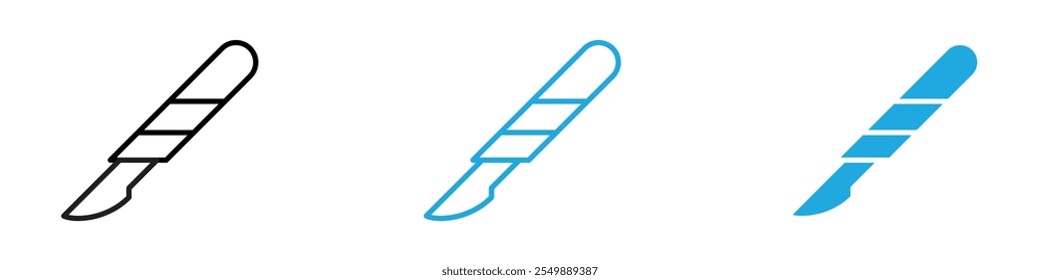 Conjunto de líneas de Vector de contorno de icono de bisturí