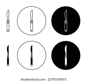 Scalpel icon set in black filled and outlined style. suitable for UI designs