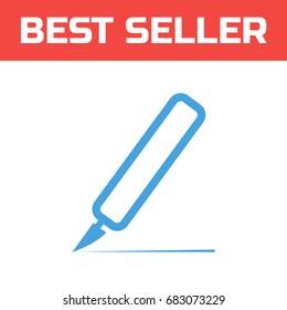 Scalpel icon. Single high-quality outline symbol for web design or mobile app. Thin line sign for design logo. Blue pictogram on white background. Vector illustration.