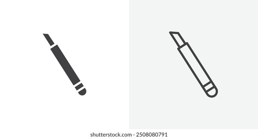 Scalpel icon in solid and outlined style