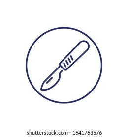 scalpel icon, surgery line vector