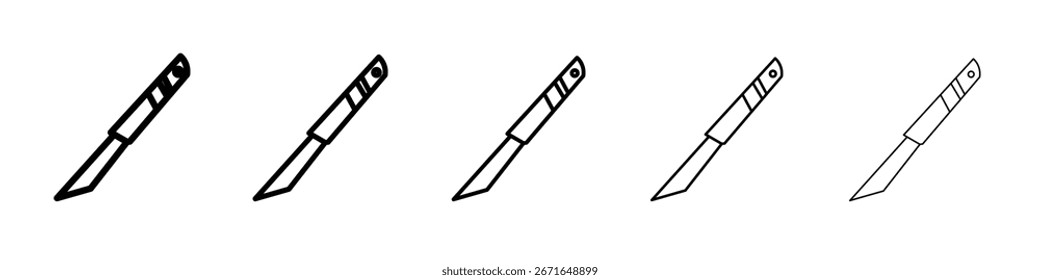 Ícone de bisturi Conceito de símbolo para web design.ícone de vetor de linha simples. ilustração do logotipo.