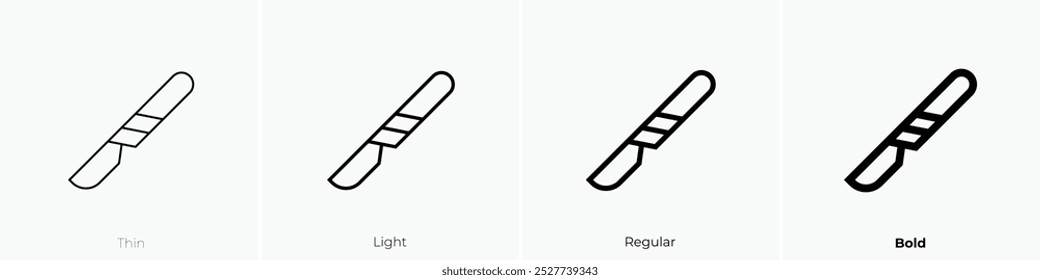 scalpel icon. Thin, Light Regular And Bold style design isolated on white background