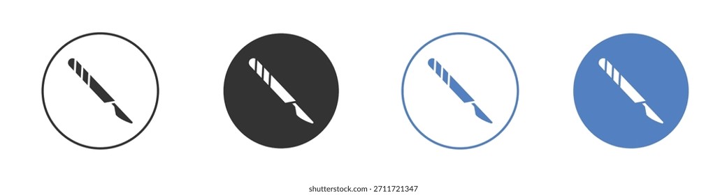 Icono de bisturí Diseño de línea delgada. Gráfico de Vector. EPS 10