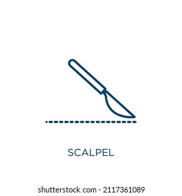 scalpel icon. Thin linear scalpel outline icon isolated on white background. Line vector scalpel sign, symbol for web and mobile