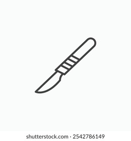 Scalpel icon in thin outlined.