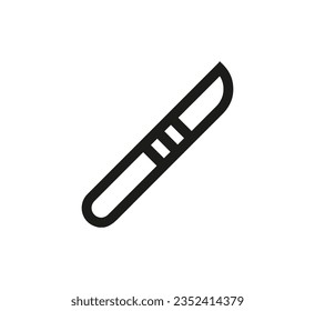 Scalpel icon vector. Linear style sign for mobile concept and web design. Scalpel symbol illustration. Pixel vector graphics - Vector.